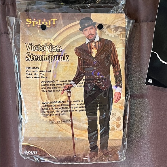 Spirit Victorian Steampunk Outfit with Brown Cane, Adult size medium - Picture 3 of 9